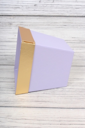 Коробка под цветы с золотой полосой "Для тебя" 11,5x8x10,8 см. 1 шт., фиолетовый 0604М
