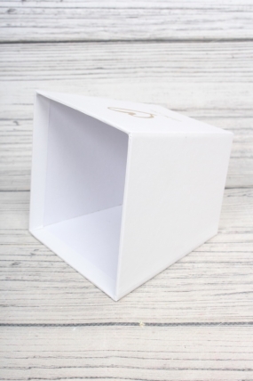 Коробка под цветы трапеция "С любовью" 11x11 см, белый 1458М
