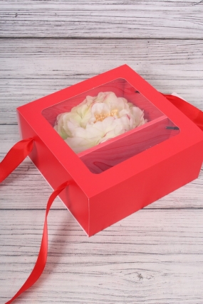 Коробка подарочная №3, 20*20*8см, ягодный 0380Н