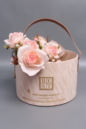 Коробка подарочная 22*22*14, св.розовый 8048М