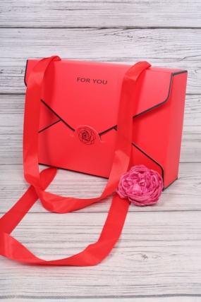 Коробка подарочная "For you", 25*17*6см, ягодный 0410Н