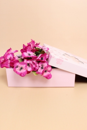 Коробка подарочная одиночная 1шт - Прямоугольник Цветение 29*21*9см   В585