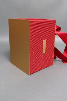 Коробка подарочная одиночная 1шт -  "Изящество" 18*13*12,5  красная  6693М