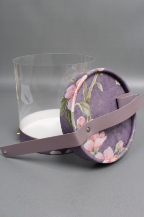 Коробка подарочная с прозрачным куполом 16,4*16,4*18,2,  фиолетовый 7935М