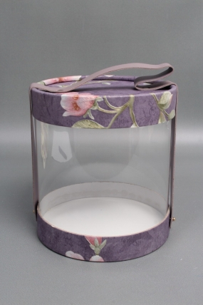 Коробка подарочная с прозрачным куполом 16,4*16,4*18,2,  фиолетовый 7935М