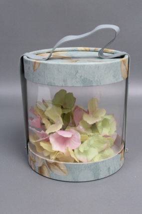 Коробка подарочная с прозрачным куполом 16,4*16,4*18,2,  голубой 7959М