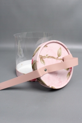 Коробка подарочная с прозрачным куполом 16,4*16,4*18,2,  розовый 7942М