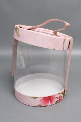 Коробка подарочная с прозрачным куполом 16,4*16,4*18,2,  розовый 7942М