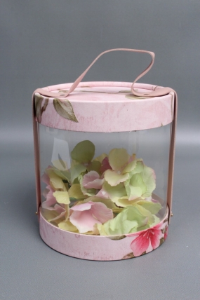 Коробка подарочная с прозрачным куполом 16,4*16,4*18,2,  розовый 7942М