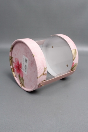 Коробка подарочная с прозрачным куполом 16,4*16,4*18,2,  розовый 7942М