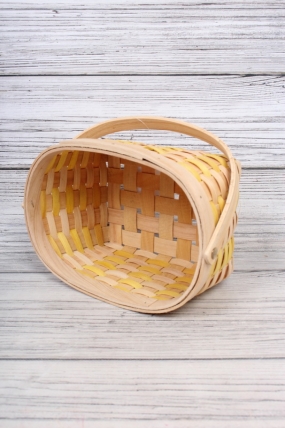 Корзина из бересты (секвойя), квадрат, 23*18*12/24cm, желтый 7035Н