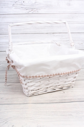 Корзина из ивы 37*29*16, прямоугольник, белый 4495Н