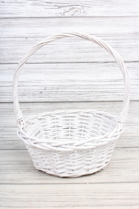 Корзина из ивы 25*10*30, S. круг, белый 2246Н