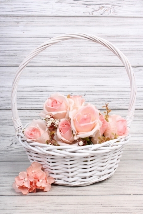 Корзина из ивы 25*10*30, S. круг, белый 2246Н