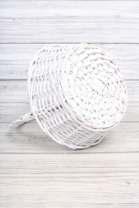 Корзина из ивы 25*10*30, S. круг, белый 2246Н