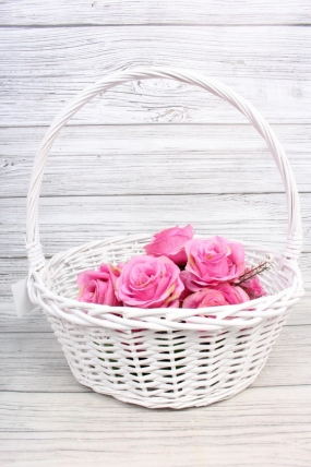 Корзина из ивы 38*13*38, S. круг, белый 2239Н