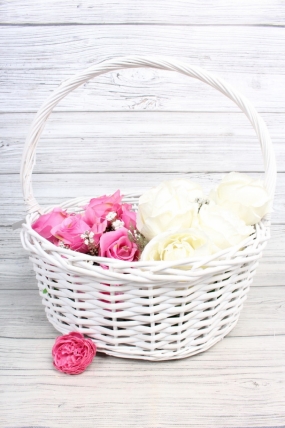 Корзина из ивы 41*16*41, S. круг, белый 2222Н