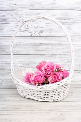 Корзина из ивы 39*29*10*14*46, S. овал, белый 6039Н