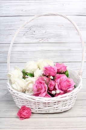 Корзина из ивы 44*34*11*16/20  B32*22, S. овал, белый 6008Н