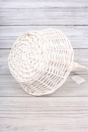 Корзина из ивы, круг, 25*25*H10/30см, белый 8394Н