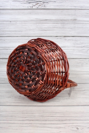 Корзина из ивы, круг, 25*25*H10/30см, коричневый 8400Н