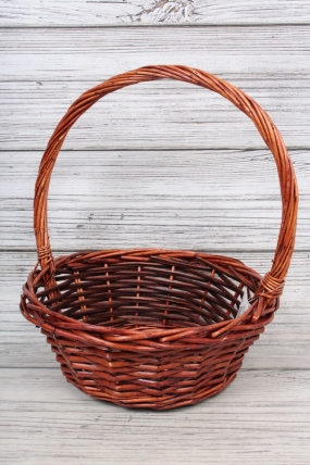 Корзина из ивы, круг, 25*25*H10/30см, коричневый 8400Н