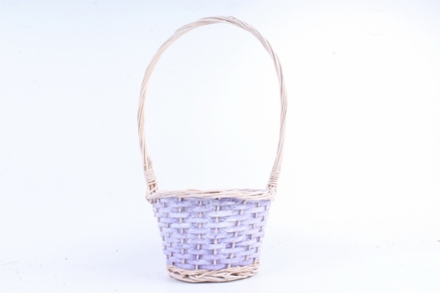 Корзина из ивы одиночная- -Круглая  21*21*13*41CM сиреневый	 8165 (Н)