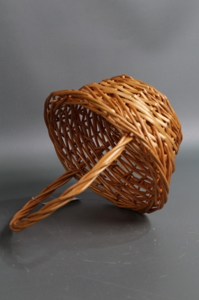 Корзина одиночная плетеная 1шт  (ива), D22 H11/HH25 натуральный 993