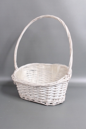 Корзина плетеная (ива) 38*26 H12/18/48 B28*17, 1 шт. белый 8317М