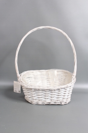 Корзина плетеная (ива) 38*26 H12/18/48 B28*17, 1 шт. белый 8317М