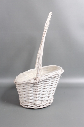 Корзина плетеная (ива) 38*26 H12/18/48 B28*17, 1 шт. белый 8317М