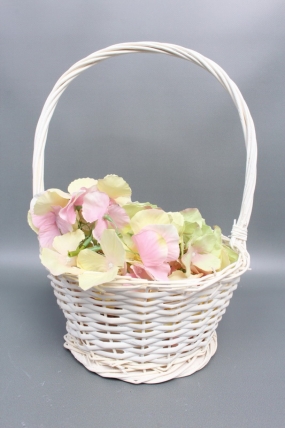 Корзина плетеная (ива), 25*25*13*35 см, 1 шт., белый  5409М