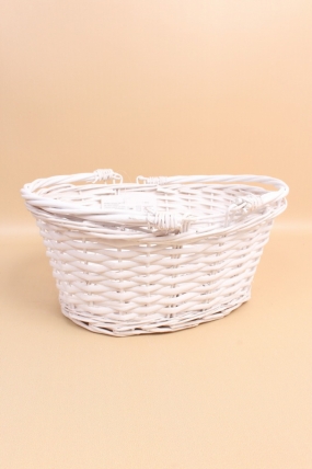 Корзина плетеная (ива) D35*26 H15 HH27 B27*19, 1 шт., белый  8002М