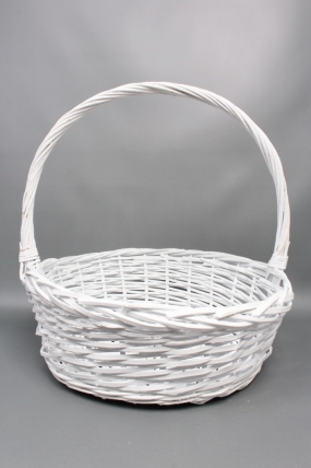 Корзина плетеная (ива) D45*H17*TH45, 1 шт., белый  9950М