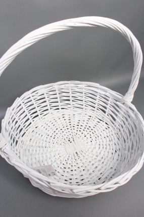 Корзина плетеная (ива) D45*H17*TH45, 1 шт., белый  9950М