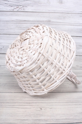 Корзина плетеная (ива): D30xH14xHH33  BD21, 1 шт., белый 0295М