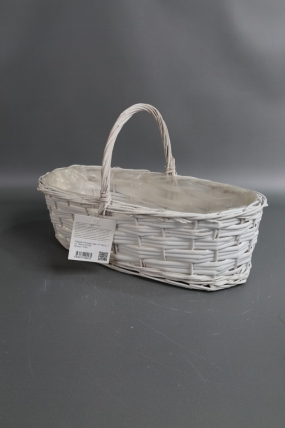 Корзина плетеная (ива), 41*16H12, 1 шт., белый 4575М