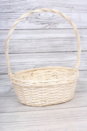 Корзина плетеная (ива): 35x25xH14xHH42  B30x20, 1 шт. белый 2334М
