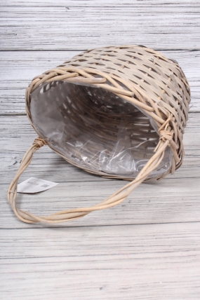 Корзина плетеная (ива): 27x22xH13xHH32  B23x16, 1 шт., серый 0325М