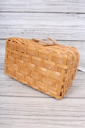 Корзина плетеная из бересты (секвойя), сумка 24x13xH.11/27cm натуральный 7907Н