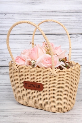 Корзина плетеная из ротанга, сумка 23*15*14.5/27.5cm натуральный 7730Н