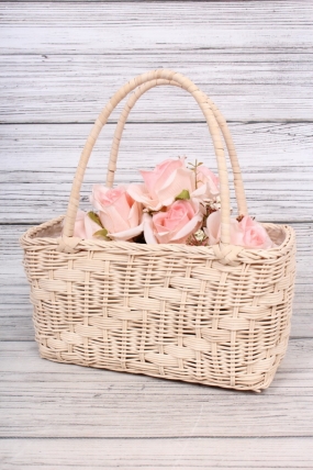Корзина плетеная из ротанга, сумка 24.5*11.5*12.5/27.5cm натуральный 7839Н