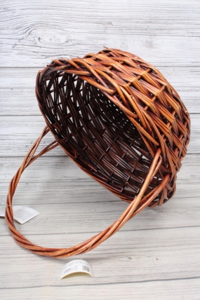 Корзина плетеная один (ива) 1шт, Круг  D40xH17,5/40CM  коричневый 7969М