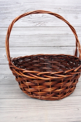 Корзина плетеная один (ива) 1шт, Круг  D40xH17,5/40CM  коричневый 7969М