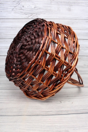 Корзина плетеная один (ива) 1шт, Круг  D34xH15/35CM  коричневый 7969М