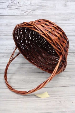 Корзина плетеная один (ива) 1шт, Круг  D34xH15/35CM  коричневый 7969М