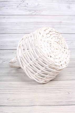 Корзина плетеная одиночная (ива) - Круг  26*26*13*31CM    белый 2993М