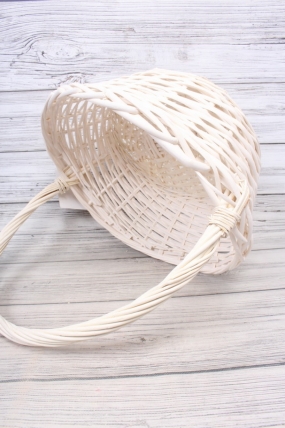 Корзина плетеная одиночная (ива), Овал  44*37*16*40CM,    белый 3150М