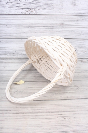 Корзина плетеная одиночная (ива), Овал  31*27*12*30CM,    белый 3150М