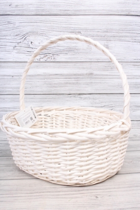 Корзина плетеная одиночная (ива) 1шт - 42*34*16*41CM   белая 3136М